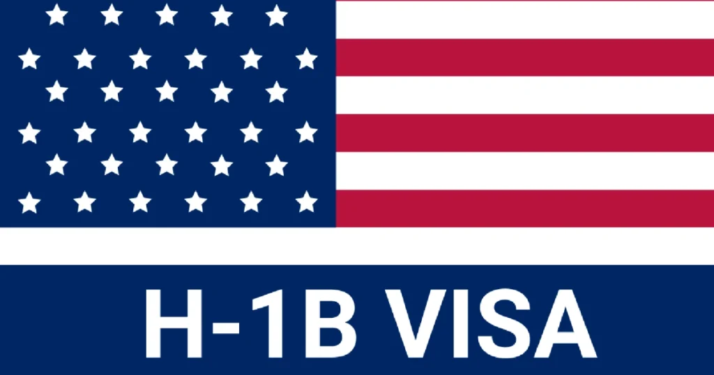 American flag with H-1B Visa text