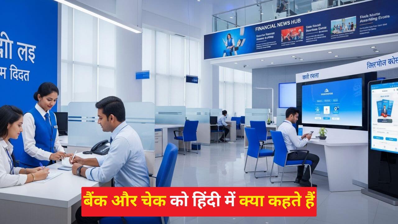 बैंक और चेक को हिंदी में क्या कहते हैं