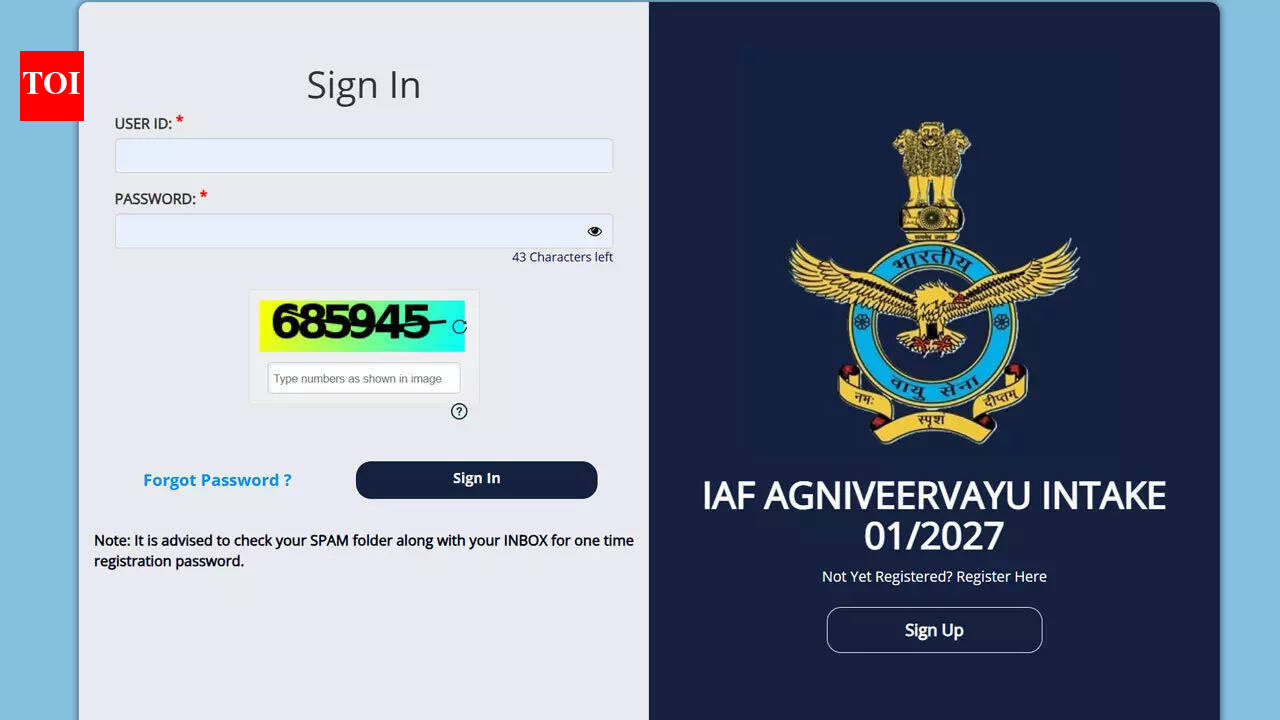 IAF Agniveervayu Intake 01/2027 application window closes today after age limit extension to 22 years